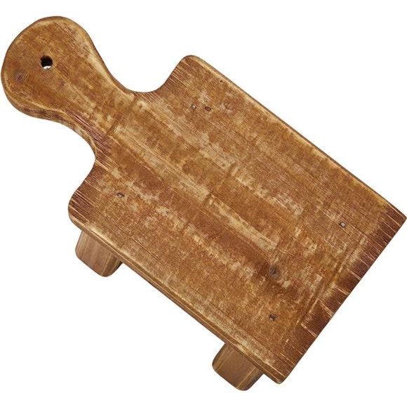 Rectangle Wood Pedestal with Handle, Small, Brown - Picture 4 of 6